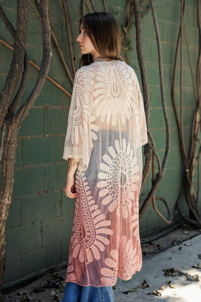 Ombre Bohemian Lace Kimono