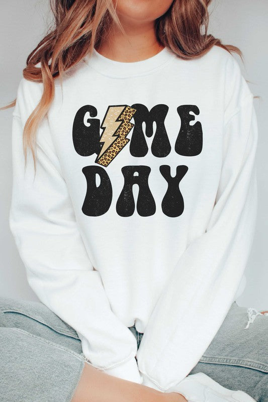 LEOPARD LIGHTNING GAME DAY GRAPHIC SWEATSHIRT