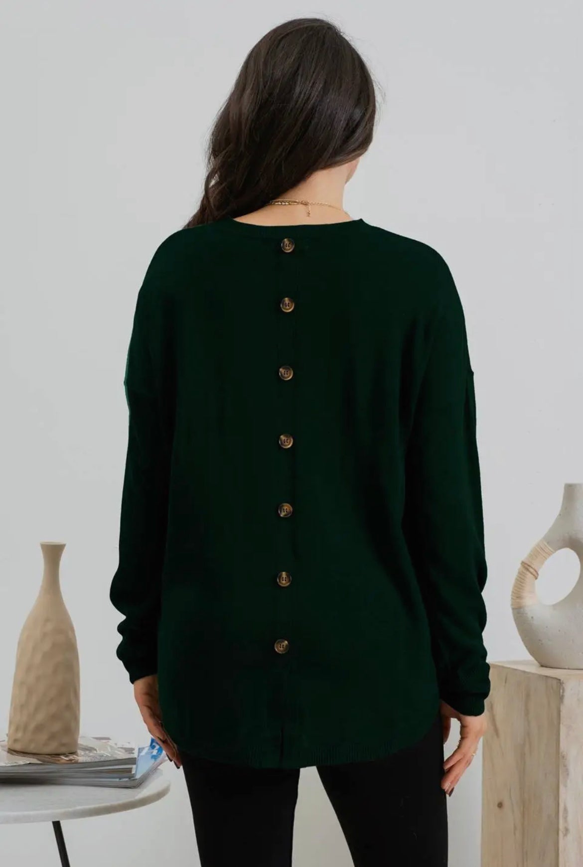 Solid Back Buttoned Top
