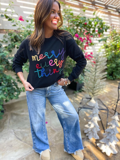 PREORDER: Merry Everything Tinsel Sweatshirt in Two Colors