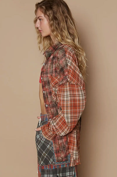 Oversized Patch Back Plaid