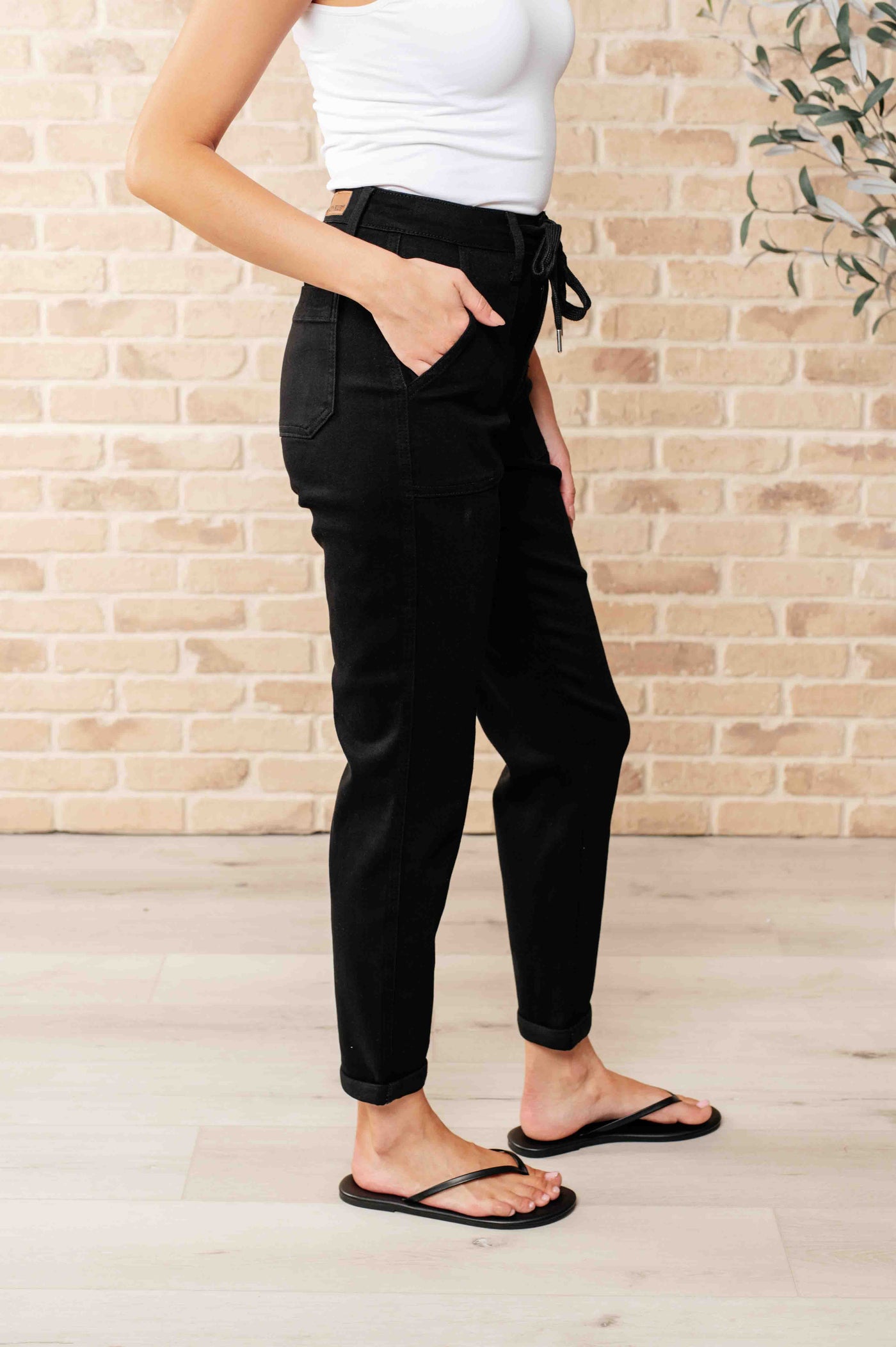 Carmen Double Cuff Joggers in Black Judy Blue