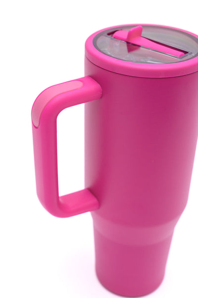 No Spill 40oz Tumbler in Hot Pink