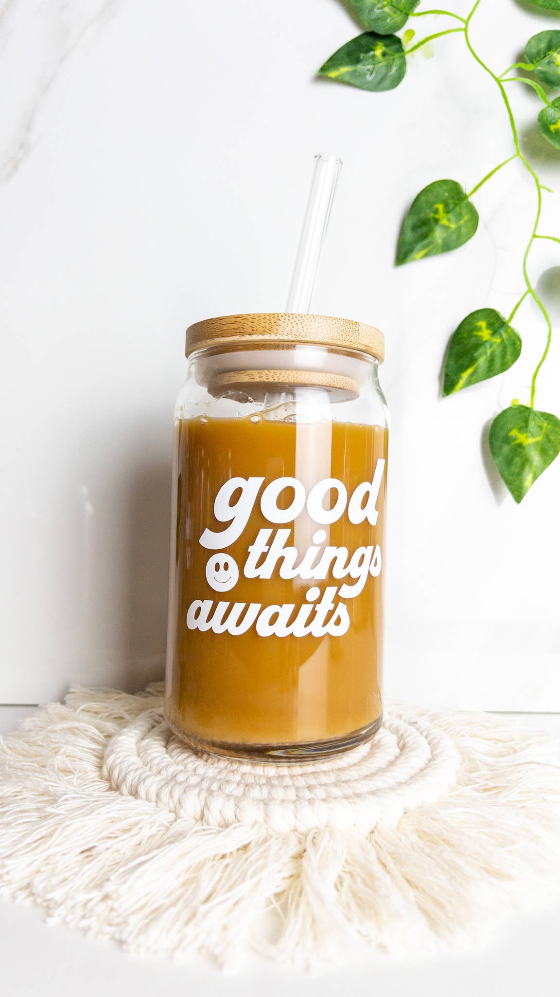Good Things Awaits Beer Glass Can