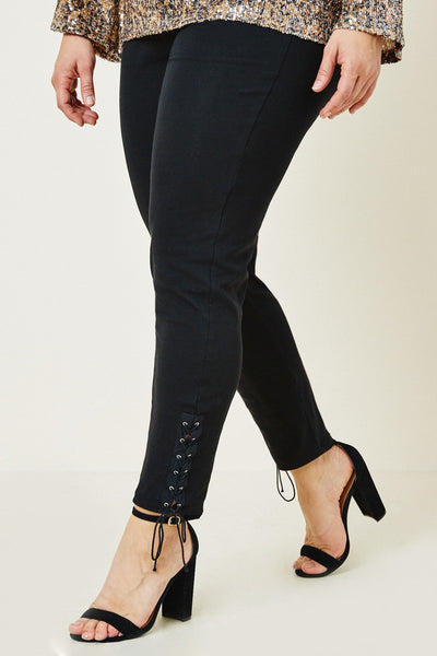 (PLUS) Lace Up Ankle Leggings - Adorn Boutique in Mitchell