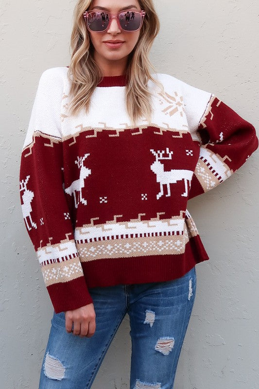 Christmas Reindeer Sweater - Adorn Boutique in Mitchell