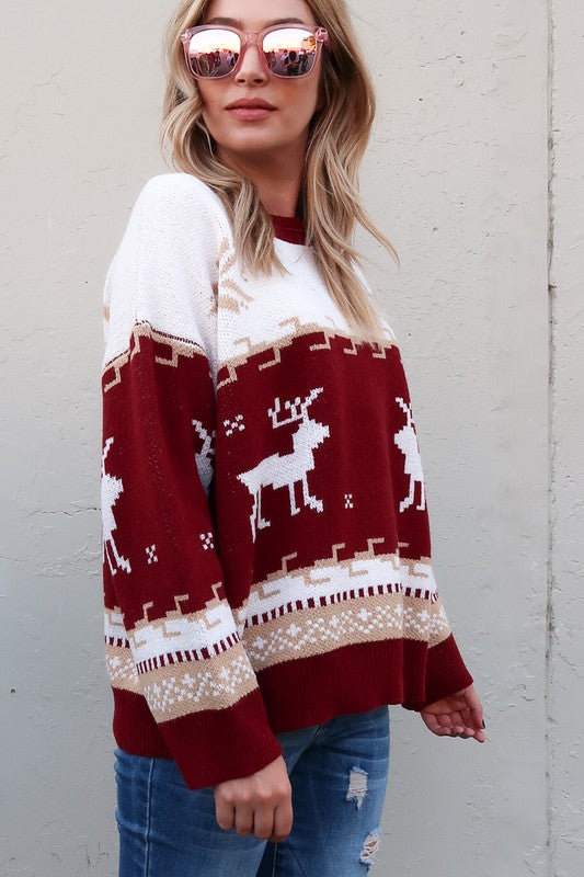 Christmas Reindeer Sweater - Adorn Boutique in Mitchell