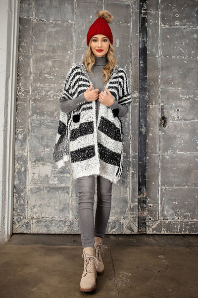 Short Sleeve Hooded Cardigan - Adorn Boutique in Mitchell