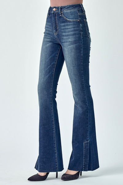 Side Slit Flair Jeans