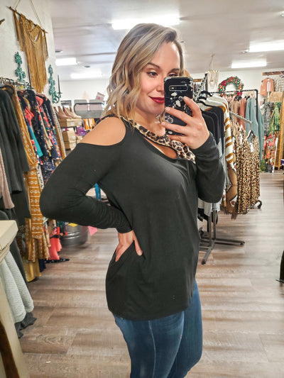 (S-3X) One Shoulder Leopard Top - Adorn Boutique in Mitchell