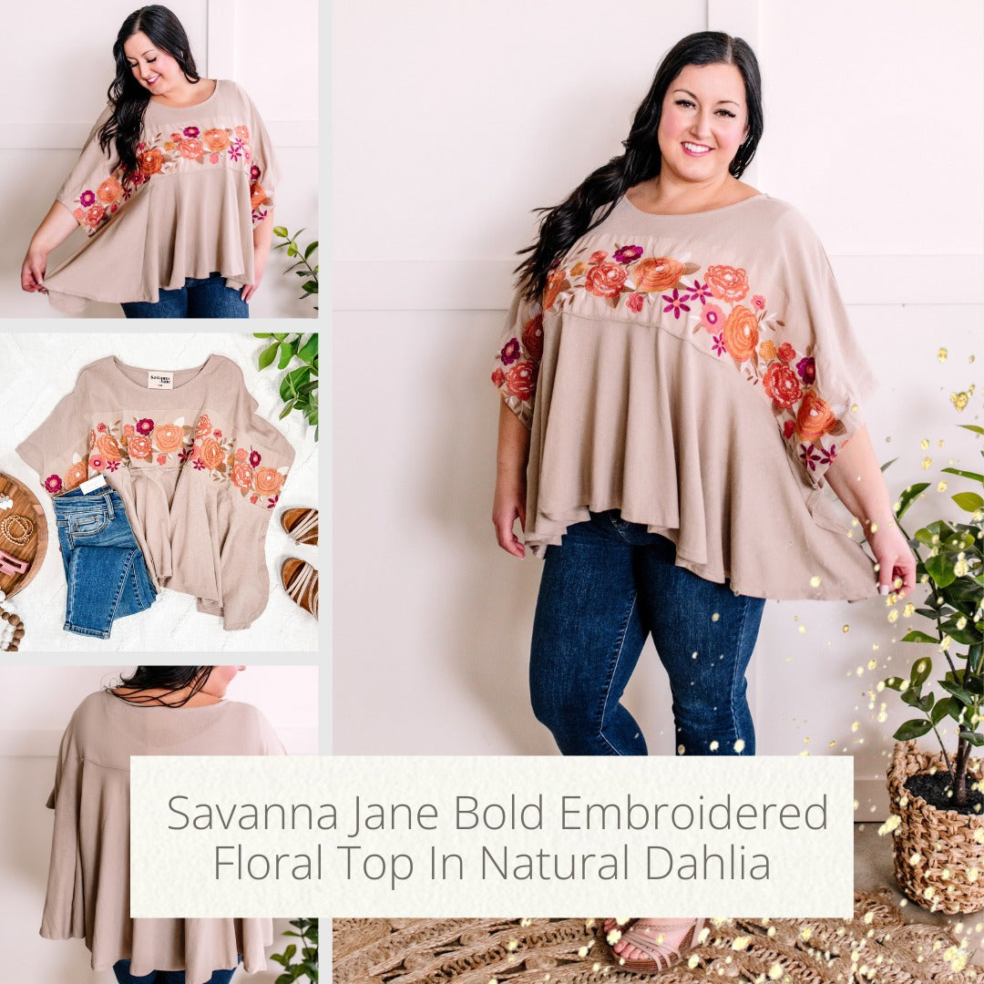 Savanna Jane Bold Embroidered Floral Top