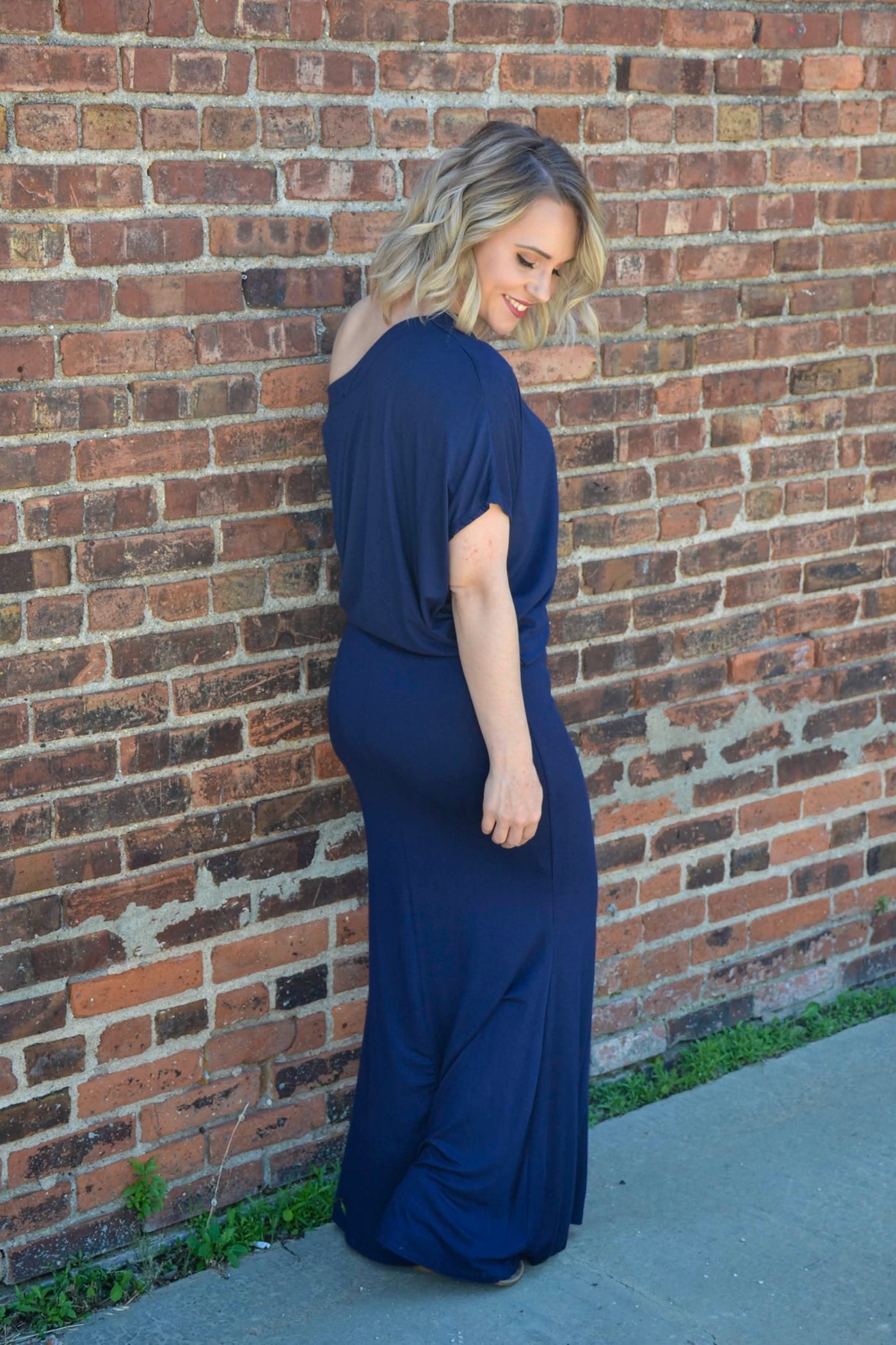 Draped off shoulder maxi - Adorn Boutique in Mitchell