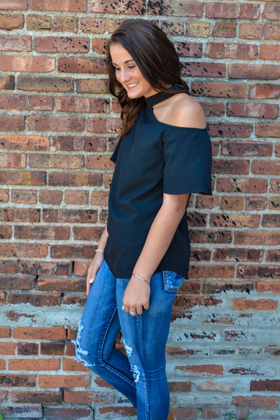 One shoulder Choker Top - Adorn Boutique in Mitchell