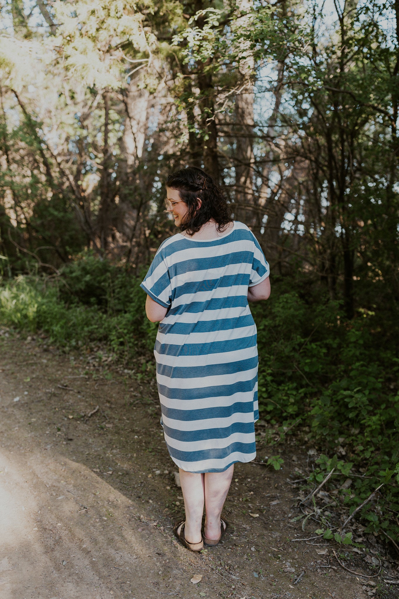 (PLUS) Stripe Tshirt Dress - Adorn Boutique in Mitchell