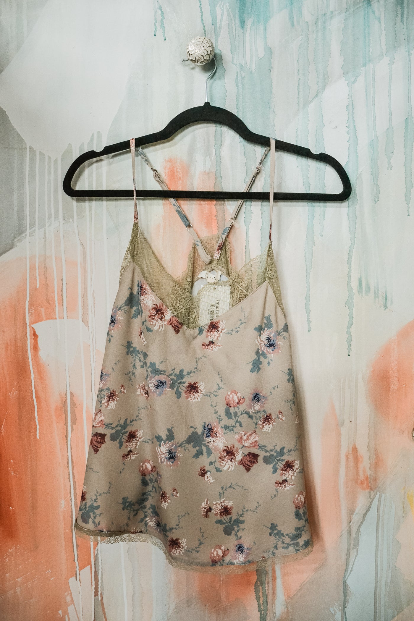 Lace Neck Floral Tank - Adorn Boutique in Mitchell