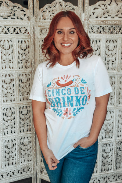 (S - XL) Cinco De Drink Graphic Tee