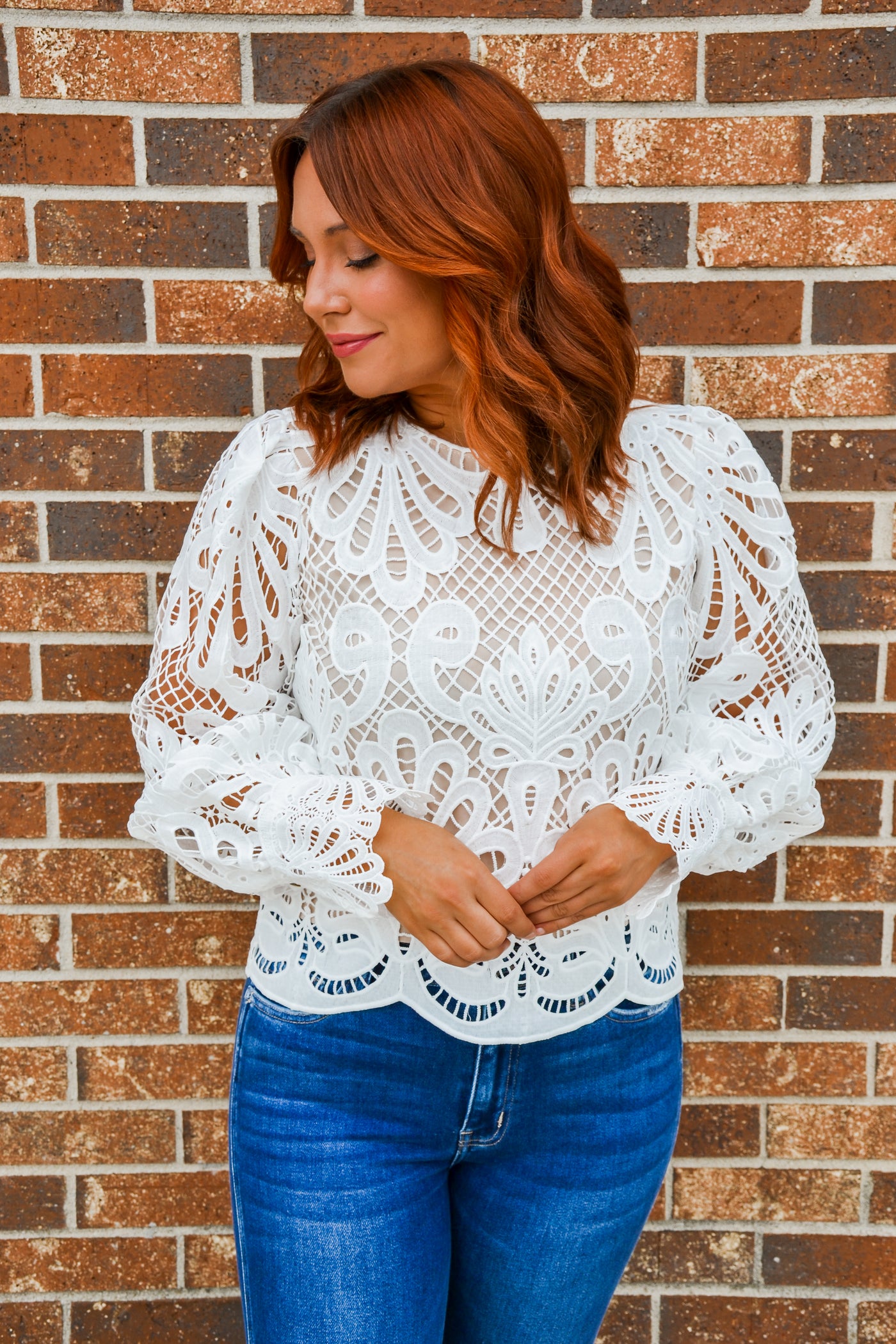 All Over Lace Long Sleeve Top