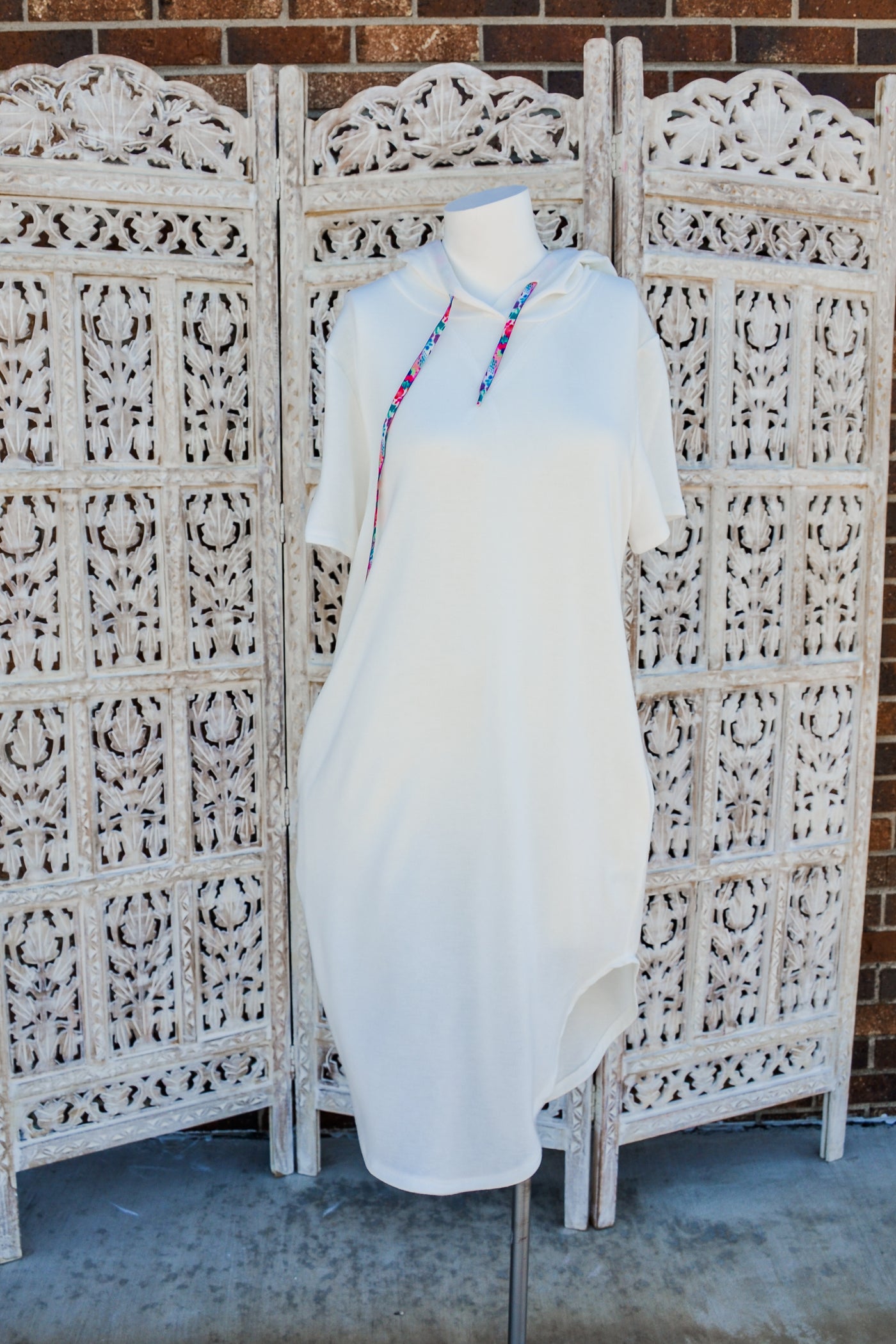 Hooded Short Sleeve Mini Dress