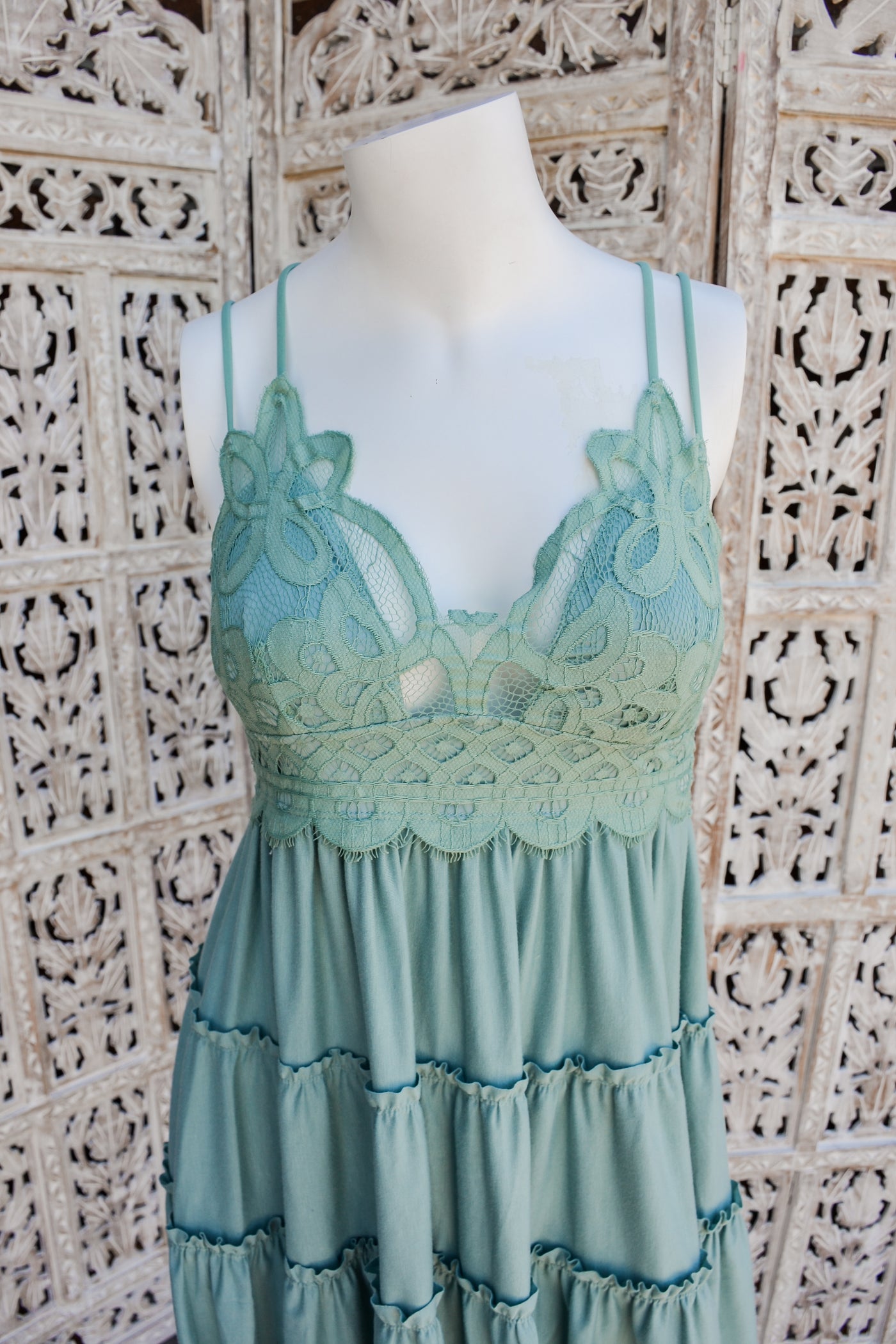 Padded Crochet Lace Dress
