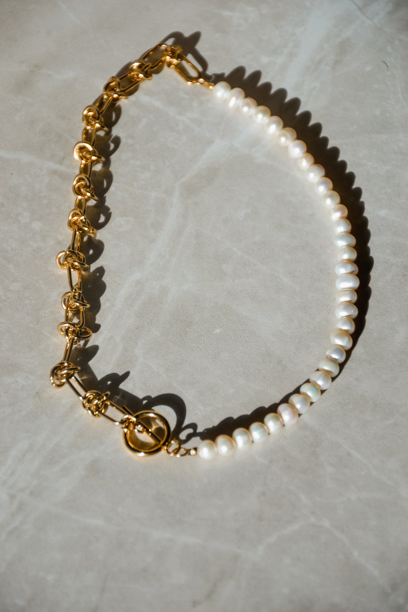 Pearl and Chain Necklace or Bracelet