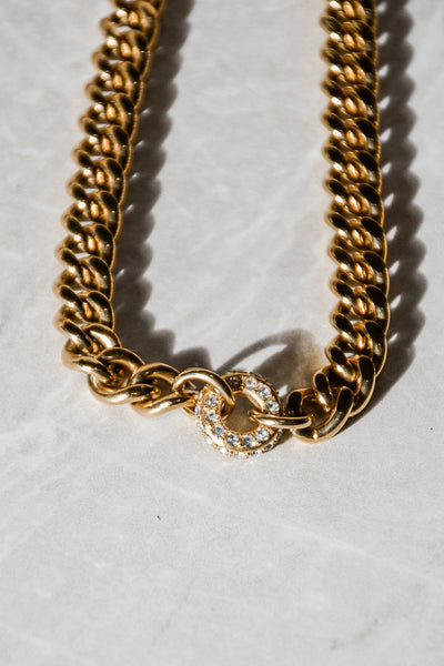 Chunky Chain and Pendant Necklace and Bracelet