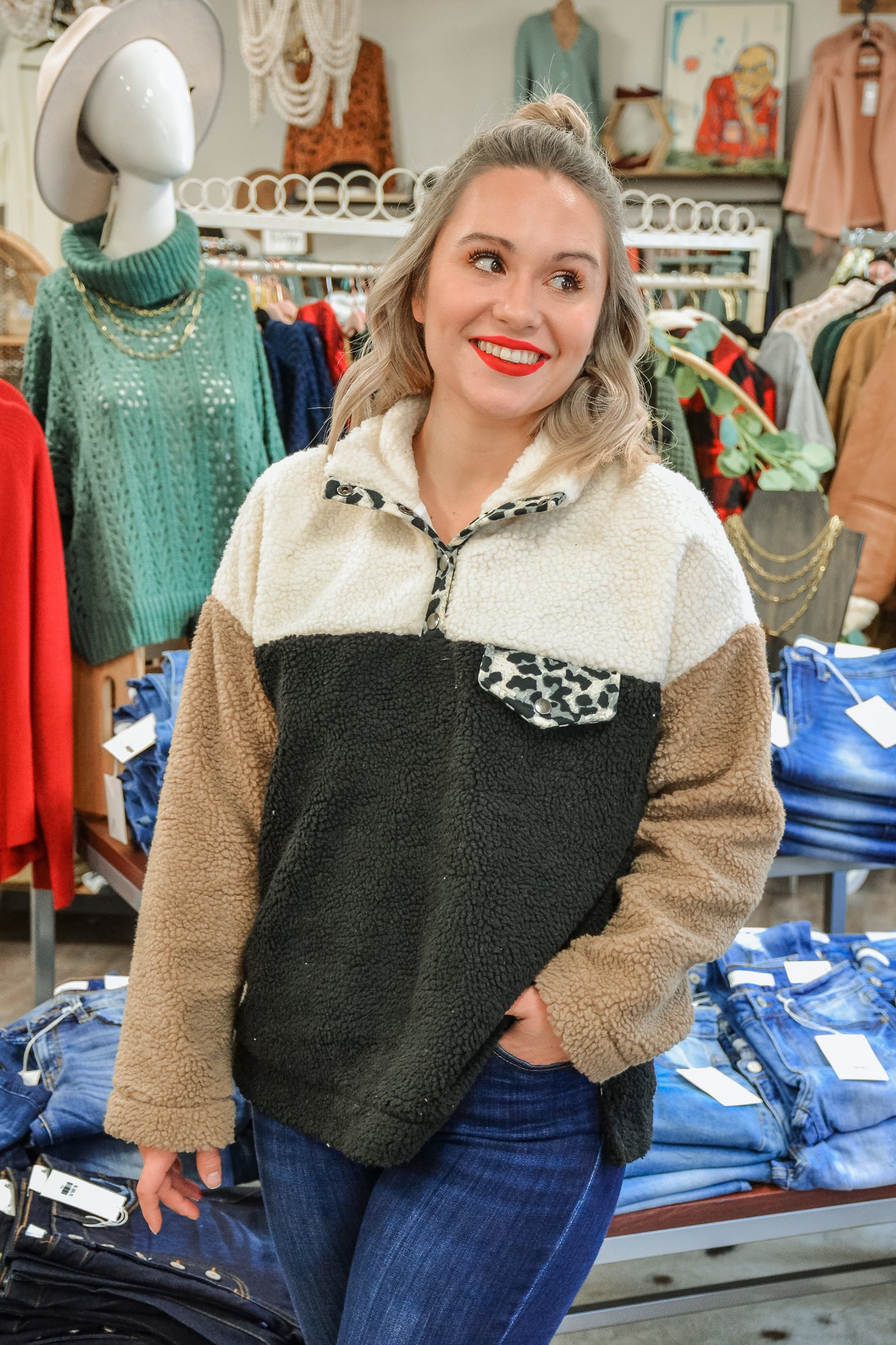 Sherpa Pullover - Adorn Boutique in Mitchell