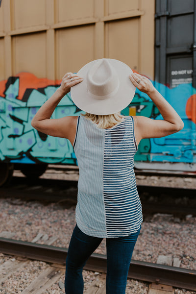 Wool Flat Brim Fedora - Adorn Boutique in Mitchell